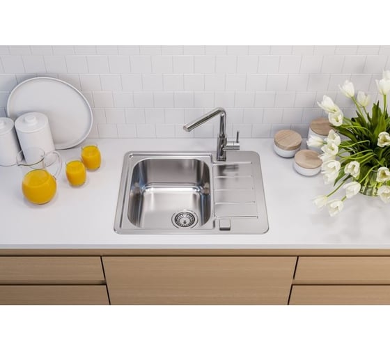 Мойка ALVEUS line max 110 sat-90 615x500 в комплекте с сифоном 1144603