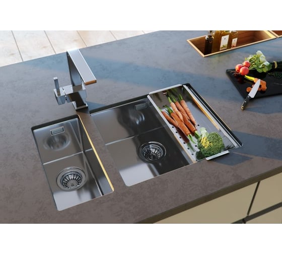 Мойка ALVEUS quadrix 10 brs-90 230x450x175 в комплекте с сифоном 1102602