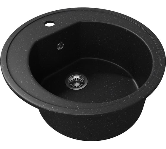 Кухонная мойка Teymi Lina D51, круглая, черная матовая T120101 ЦБ-00266893