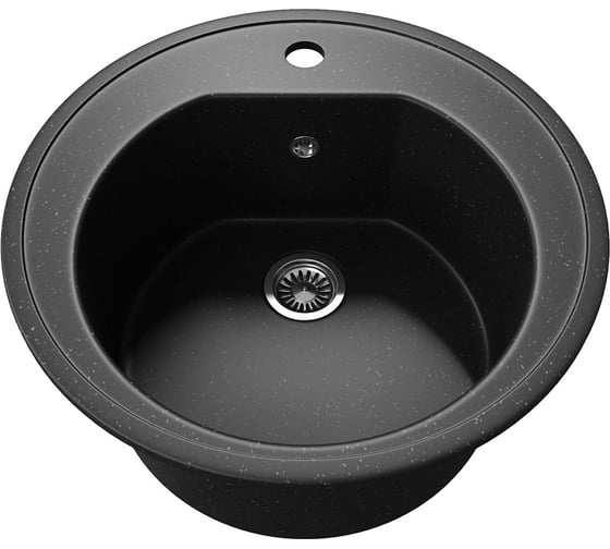 Кухонная мойка Teymi Lina D51, круглая, черная матовая T120101 ЦБ-00266893