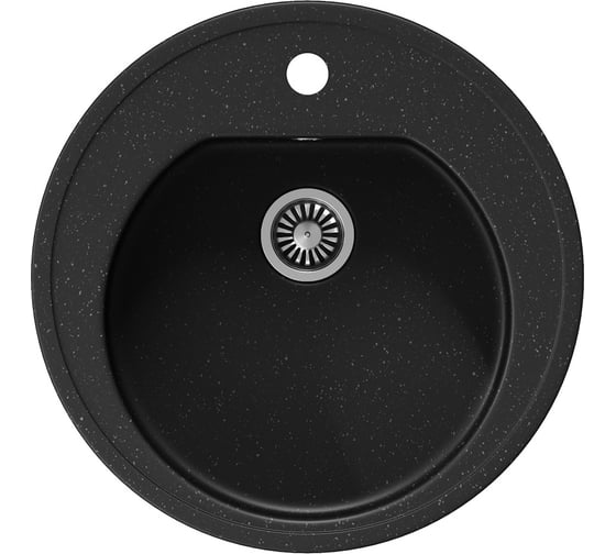 Кухонная мойка Teymi Lina D51, круглая, черная матовая T120101 ЦБ-00266893