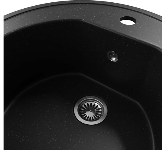 Кухонная мойка Teymi Lina D51, круглая, черная матовая T120101 ЦБ-00266893