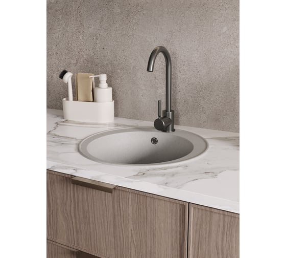 Мойка для кухни Teymi D48 круглая серая матовая Lina Smart T120105 ЦБ-00266884 ЦБ-00266885
