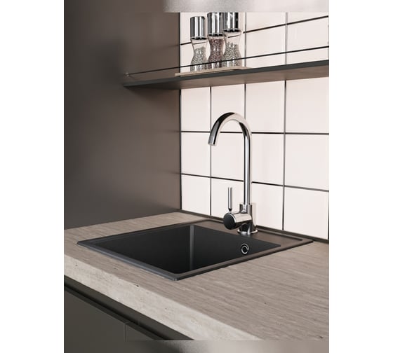 Мойка для кухни Teymi 42х48 черная матовая Helmi Smart T120108 ЦБ-00266887 ЦБ-00266888