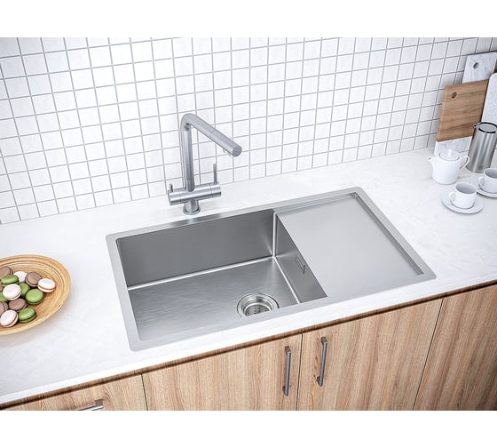 Мойка Paulmark AISI304 PLATTE брашированная нержавеющая сталь 780x440мм PM807844-BS