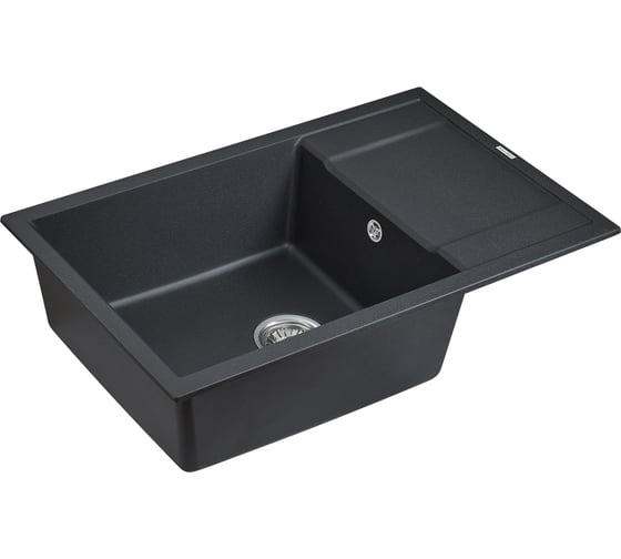 Гранитная мойка Paulmark FLUGEN 60 черный, 780x500 мм PM317850-BL