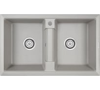 Гранитная мойка Paulmark TANDEM 80/2 серый, 810x500 мм PM238150-GR