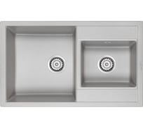 Гранитная мойка Paulmark TANDEM 80/1,5 серый, 820x500 мм PM238250-GR