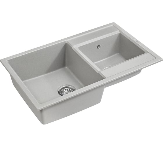 Гранитная мойка Paulmark TANDEM 80/1,5 серый, 820x500 мм PM238250-GR