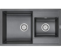 Гранитная мойка Paulmark TANDEM 80/1,5 графит, 820x500 мм PM238250-DG