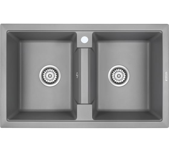 Гранитная мойка Paulmark TANDEM 80/2 серый металлик, 810x500 мм PM238150-GRM