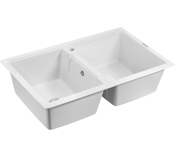 Гранитная мойка Paulmark TANDEM 80/2 белый, 810x500 мм PM238150-WH