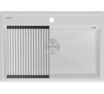 Гранитная мойка Paulmark STEPIA 80 белый, 750x510 PM117551-WH