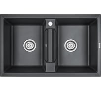 Гранитная мойка Paulmark TANDEM 80/2 черный, 810x500 мм PM238150-BL