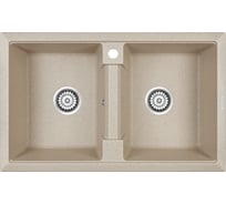 Гранитная мойка Paulmark TANDEM 80/2 бежевый, 810x500 PM238150-BE