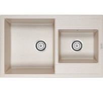 Гранитная мойка Paulmark TANDEM 80/1,5 бежевый, 820x500 PM238250-BE