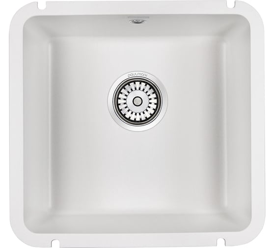 Гранитная мойка Paulmark UNTER 50 белый, 455x435, подстольный монтаж PM204543-WH