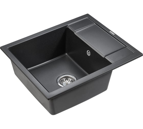 Гранитная мойка Paulmark FLUGEN 50-600 черный , 600x500 мм PM216050-BL