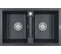 Гранитная мойка Paulmark TANDEM 80/2 черный металлик, 810x500 мм PM238150-BLM 1