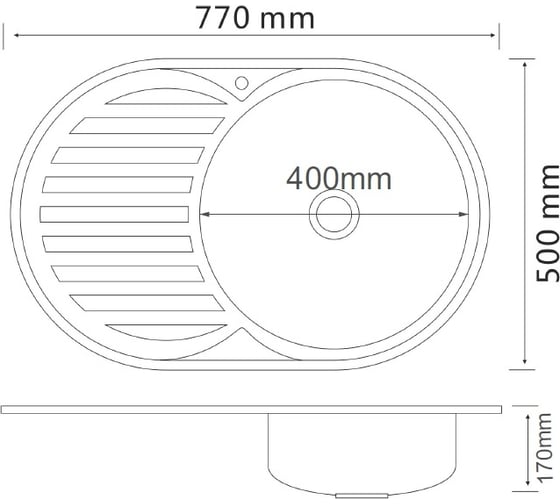 Кухонная мойка Ростовская мануфактура сантехники MG8-7750OVR