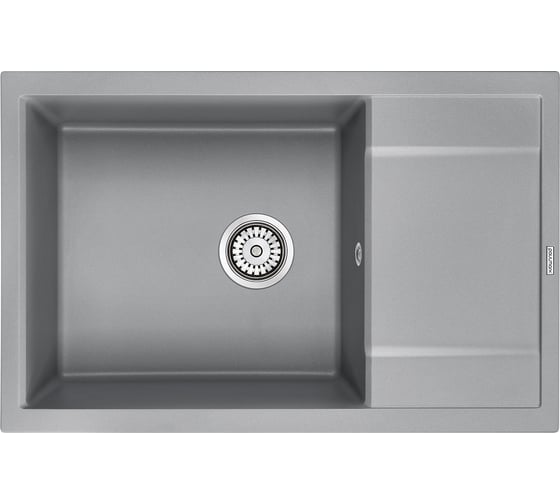 Гранитная мойка Paulmark FLUGEN 60 серый металлик, 780x500 мм PM317850-GRM
