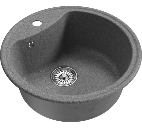 Мойка MIXLINE ml-gm09 круглая, темно-серая (309), 510 мм (глуб. чаши 190) new 551798