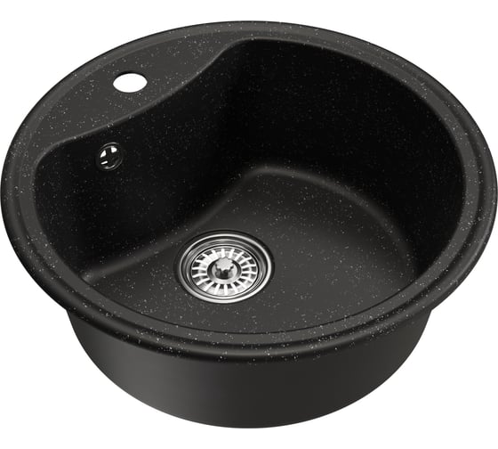 Мойка MIXLINE ml-gm09 круглая, черная (308), 510 мм (глуб. чаши 190) new 551797