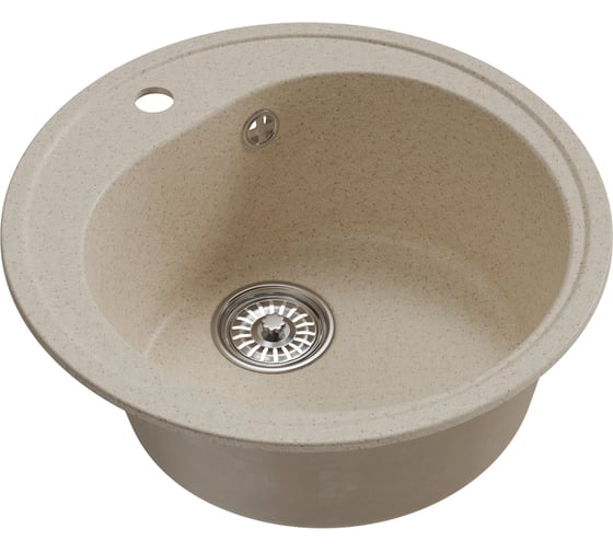 Мойка MIXLINE ml-gm11 круглая, бежевая (328), 500 мм (глуб. чаши 180) new 551824