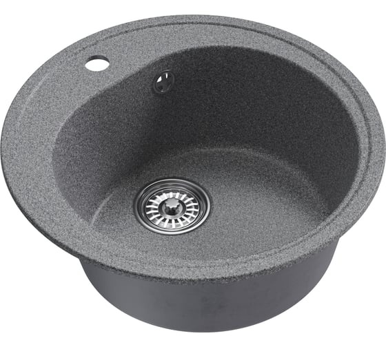Мойка MIXLINE ml-gm11 круглая, темно-серая (309), 500мм (глуб. чаши 180) new 551822