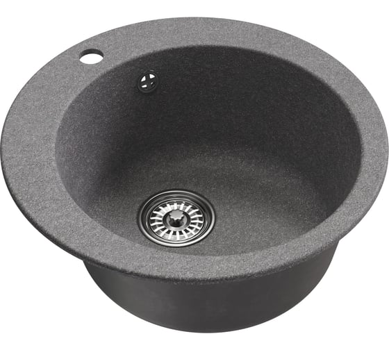 Мойка MIXLINE ml-gm13 круглая, графит (342), 495 мм (глуб. чаши 200) new 551896