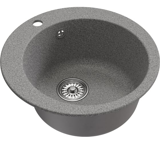 Мойка MIXLINE ml-gm13 круглая, темно-серая (309), 495мм (глуб. чаши 200) new 551891