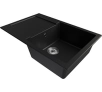 Мойка MIXLINE ml-gm31 с крылом, ультра-черная (344), 770x500x190мм new 552197