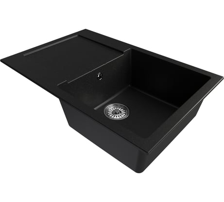 Мойка MIXLINE ml-gm31 с крылом, ультра-черная (344), 770x500x190мм new 552197