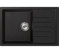 Мойка MIXLINE ml-gm19 с крылом, ультра-черная (344), 750x495x200мм new 551990