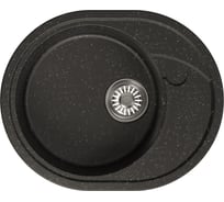 Мойка MIXLINE ml-gm17 овальная с крылом, черная (308), 470x580x180мм new 551938