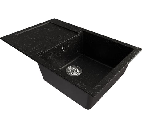 Мойка MIXLINE ml-gm31 с крылом, черная (308), 770x500x190мм new 552189