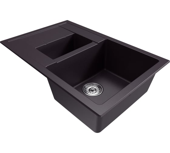 Мойка MIXLINE ml-gm22 двухчашевая с крылом, шоколад (345), 770x500x195мм new 552034
