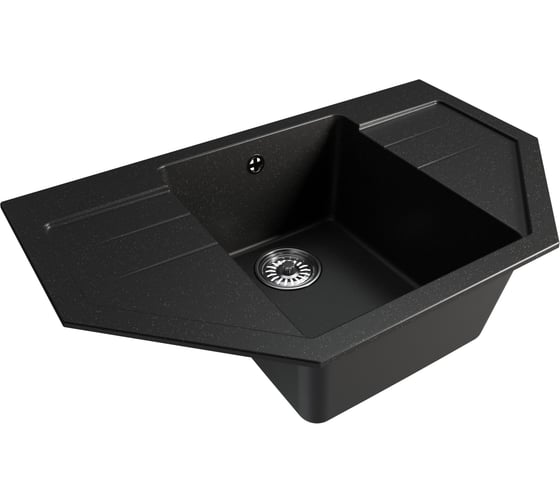 Мойка MIXLINE ml-gm24 угловая с крылом, ультра-черная (344), 790x490x200мм new 552060
