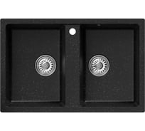 Мойка MIXLINE ml-gm23 двухчашевая, черная (308), 500x770x190мм new 552037