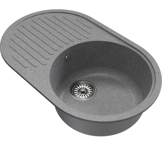 Мойка MIXLINE ml-gm16 овальная с крылом, графит (342), 720x465x180мм new 551932