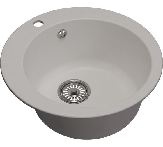Мойка MIXLINE ml-gm13 круглая, ультра-белая (341), 495 мм (глуб. чаши 200) new 551895