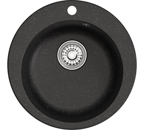 Мойка MIXLINE ml-gm13 круглая, черная (308), 495мм (глуб. чаши 200) new 551890