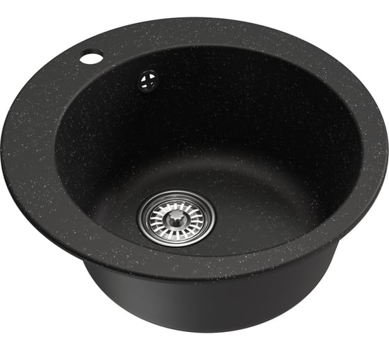 Мойка MIXLINE ml-gm13 круглая, черная (308), 495мм (глуб. чаши 200) new 551890