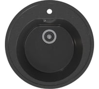Мойкa MIXLINE Ml-gms02 стандарт круглая, черный 308, 505 мм, глубина чаши 165 мм 551094