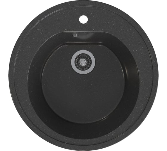 Мойкa MIXLINE Ml-gms02 стандарт круглая, черный 308, 505 мм, глубина чаши 165 мм 551094