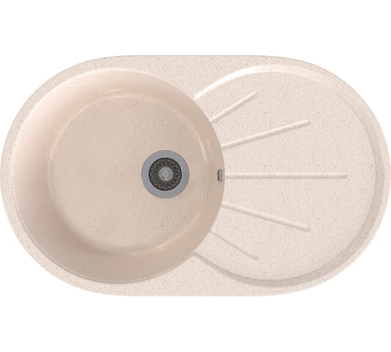 Мойка MIXLINE Ml-gms05 стандарт овальная с крылом, бежевый 328, 735x455x170 мм 551103 1