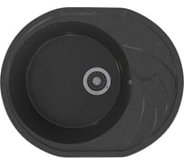 Мойка MIXLINE Ml-gms08 стандарт овальная с крылом, черный 308, 570x460x170 мм 551122