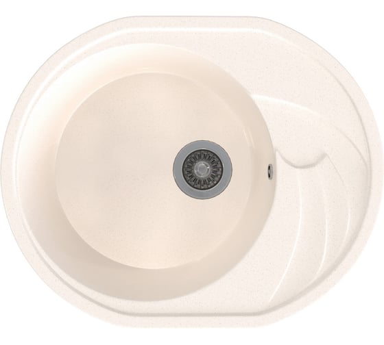 Мойка MIXLINE Ml-gms08 стандарт овальная с крылом, белый 331, 570x460x170 мм 551117 1