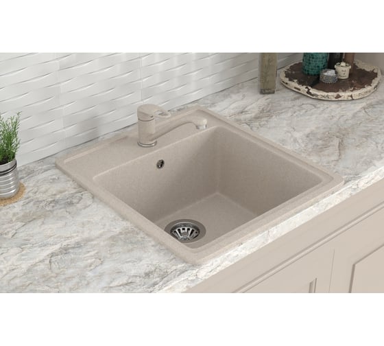 Мойка MIXLINE Ml-gms10 стандарт прямоугольная, бежевый 328, 460x505x190 мм 551125