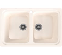 Мойка MIXLINE Ml-gms12 стандарт двухчашевая, белый 331, 780x495x190 мм 551131